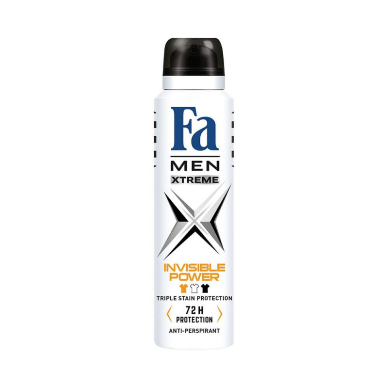 Deodorant Spray Fa Men Xtreme Invisible Power, 150 ml, 72 h Protectie, Formula Vegana