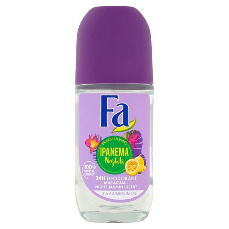  Deodorant FA Roll On, Ipanema Nights, 50 ml, 24 h Protectie, Formula Vegana 