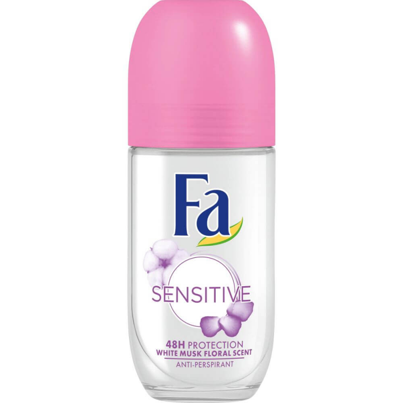 Deodorant FA Roll On, Invisible Sensitive, 50 ml, 48 h Protectie, Formula Vegana