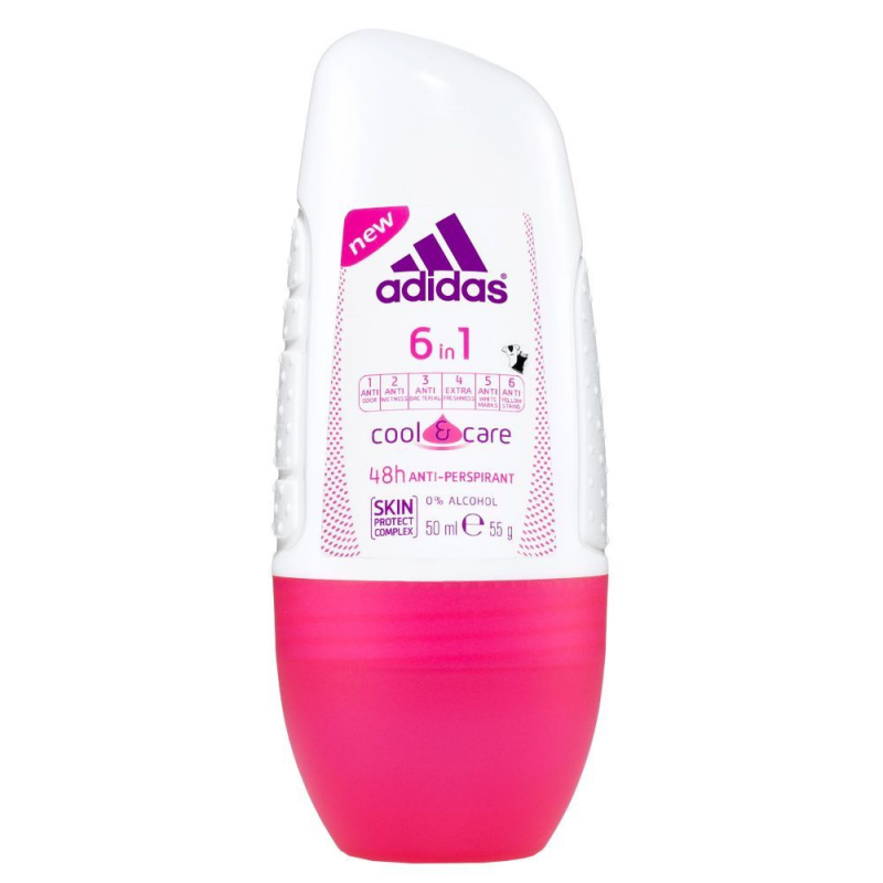  Deodorant Roll On Adidas Cool & Care 6 in 1, 50 ml, Pentru Femei 
