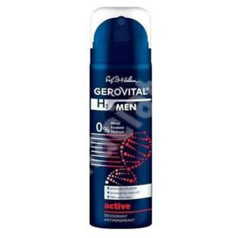  Deodorant Antiperspirant Gerovital H3 Men Active, 150 ml 