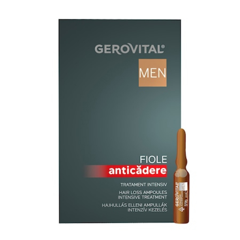 Fiole anticadere Gerovital Men, Tratament Intensiv, 10 buc x 10 ml