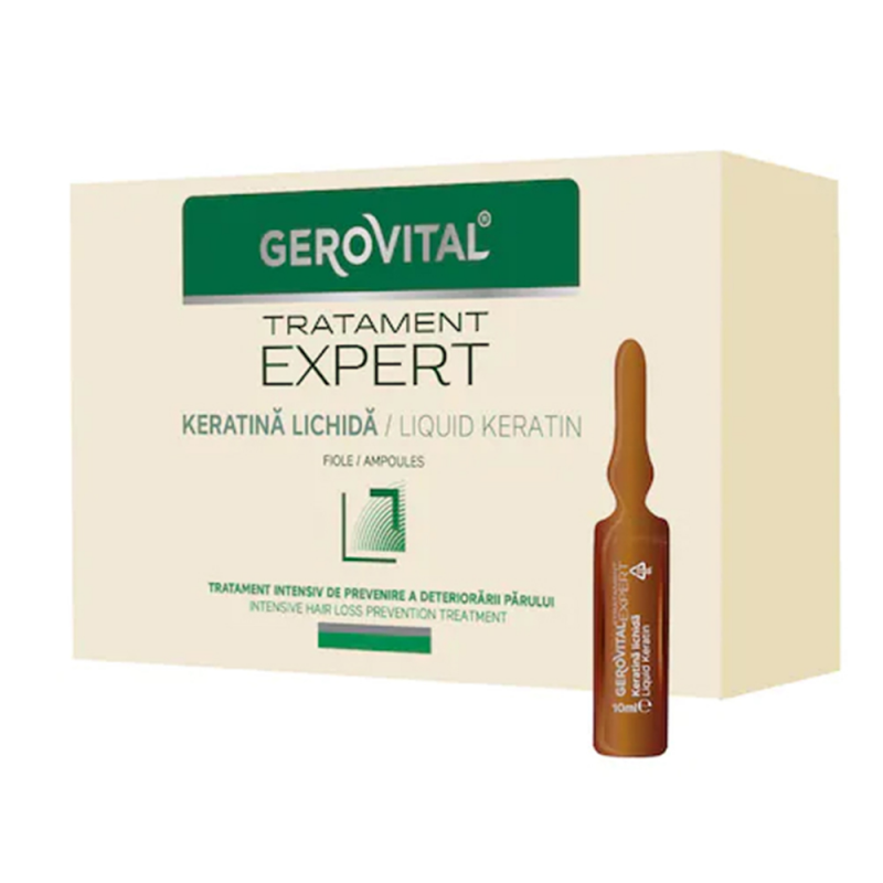 Keratina Lichida Gerovital Tratament Expert, Fiole 10 Buc/Pachet x 10 ml