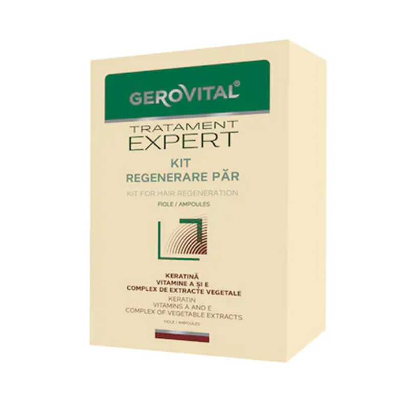 Kit Regenerare Par Gerovital Tratament Expert Fiole, 10 Buc x 5 ml + 10 Buc x 10 ml