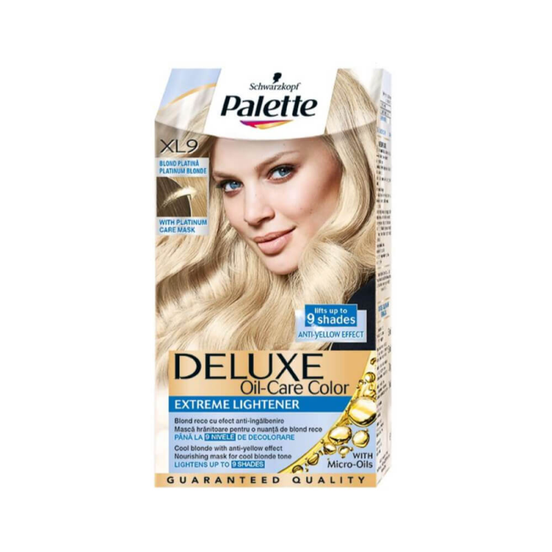  Vopsea de Par Permanenta PALETTE Deluxe XL9, Blond Platinat, 135 ml 