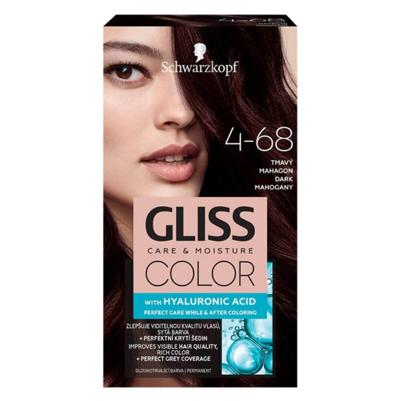  Vopsea Par Permanenta GLISS Color, 4-68, Mahon Inchis, 143 ml 