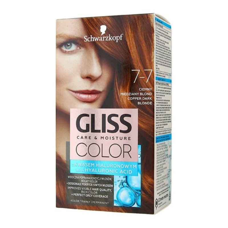 Vopsea Par Permanenta GLISS Color, 7-7, Blond Inchis Roscat, 143 ml