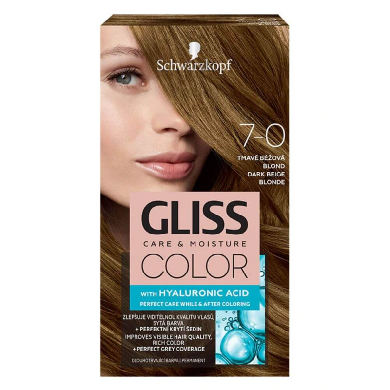 Vopsea Par Permanenta GLISS Color, 7-0, Blond Bej Inchis, 143 ml