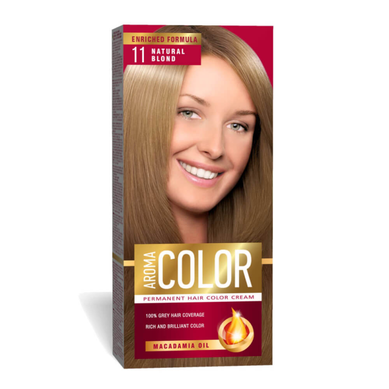  Vopsea Permanenta de Par Aroma Color 11, Blond Natural, 90 ml 