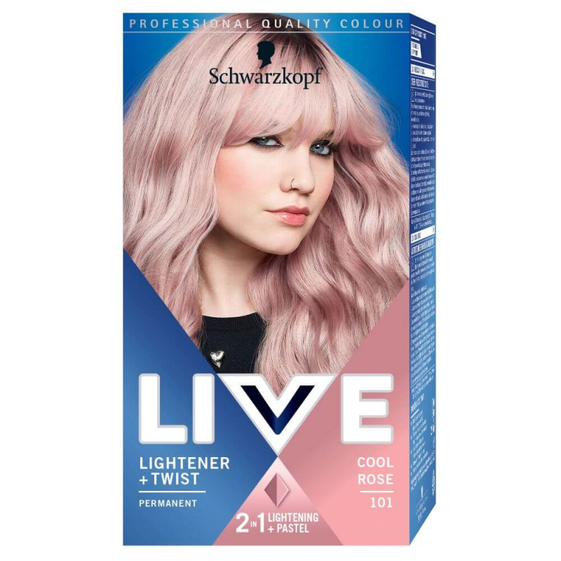 Vopsea Par Permanenta 101 LIVE, Blond Cool Rose, 142.5 ml, Lightener & Twist