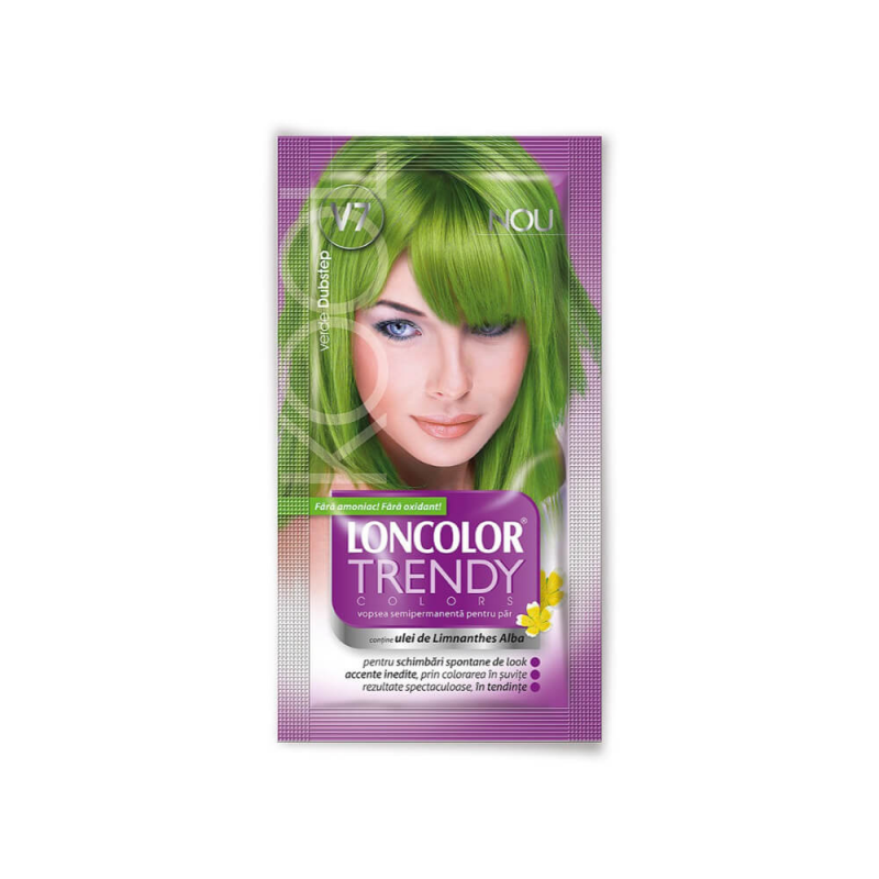  Vopsea Par Semipermanenta Loncolor Trendy Colors, Verde Dubstep V7, 50 ml 