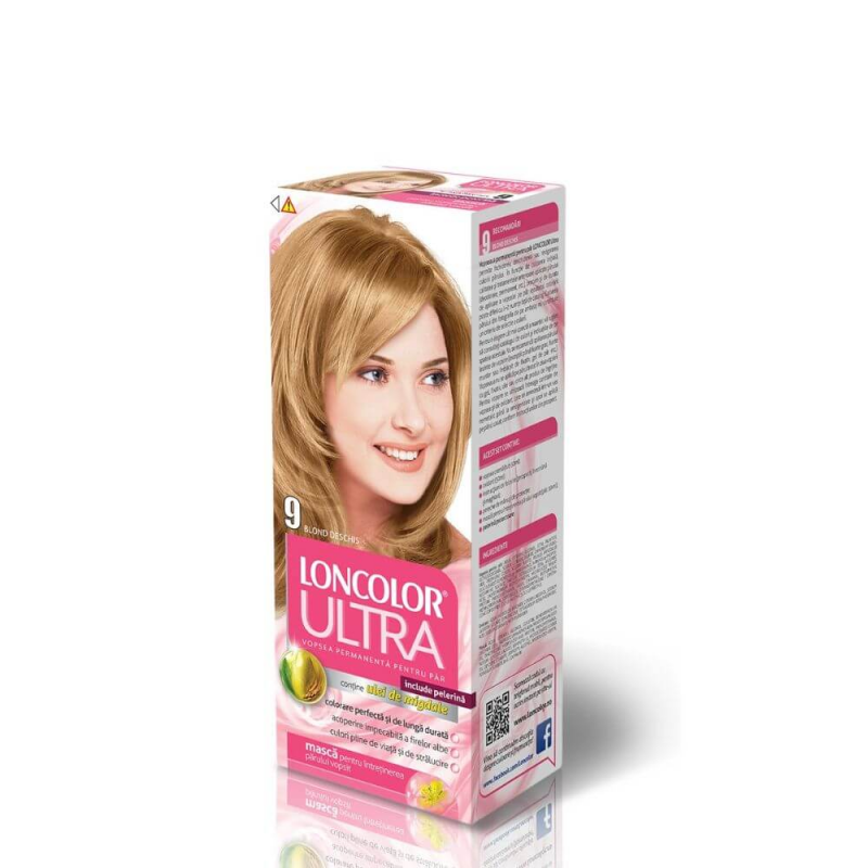 Vopsea de Par Permanenta LONCOLOR Ultra 9, 100 ml, Blond Deschis