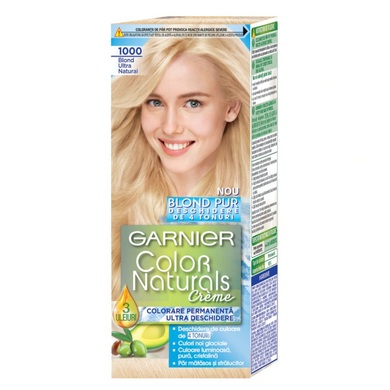 Vopsea Permanenta de Par 1000 Blond Ultra Natural, Garnier Color Naturals, 110 ml
