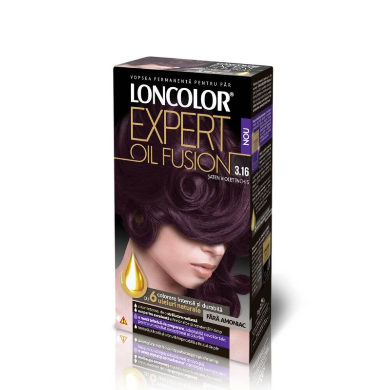  Vopsea de Par Loncolor Expert Oil Fusion 3.16, Saten Violet Inchis, 100 ml 