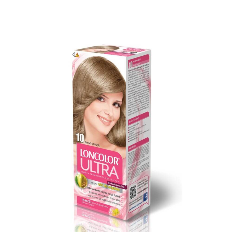 Vopsea de Par Permanenta LONCOLOR Ultra 10, 100 ml, Blond Cenusiu