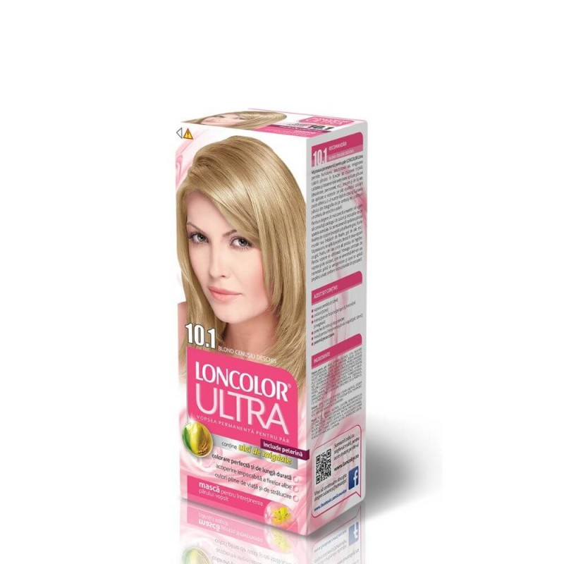 Vopsea de Par Permanenta LONCOLOR Ultra 10.1, 100 ml, Blond Cenusiu Deschis