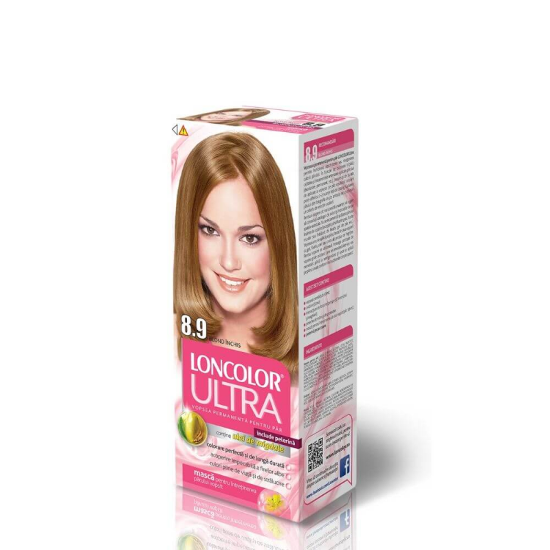 Vopsea de Par Permanenta LONCOLOR Ultra 8.9, 100 ml, Blond Inchis
