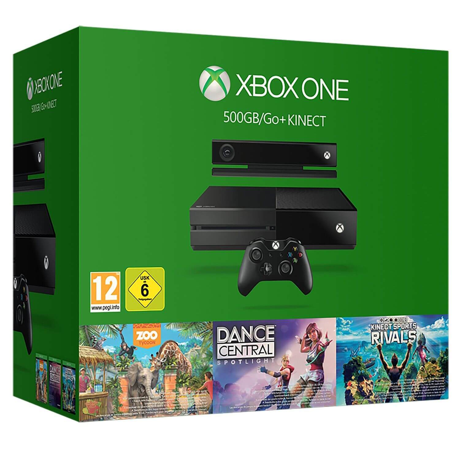 Consola Microsoft Xbox ONE 500GB + Kinect + Joc Kinect Sport Rivals + Joc Zoo Tycoon + Joc DC Spotlight