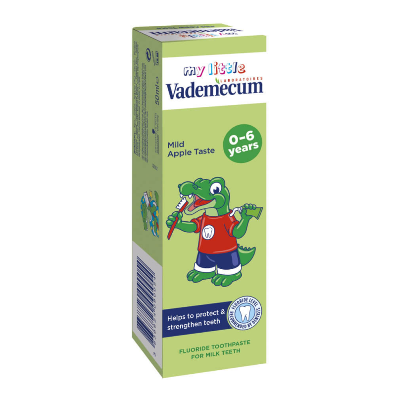  Pasta de Dinti VADEMECUM Junior Apple, 50 ml, 0-6, Pentru Copii 