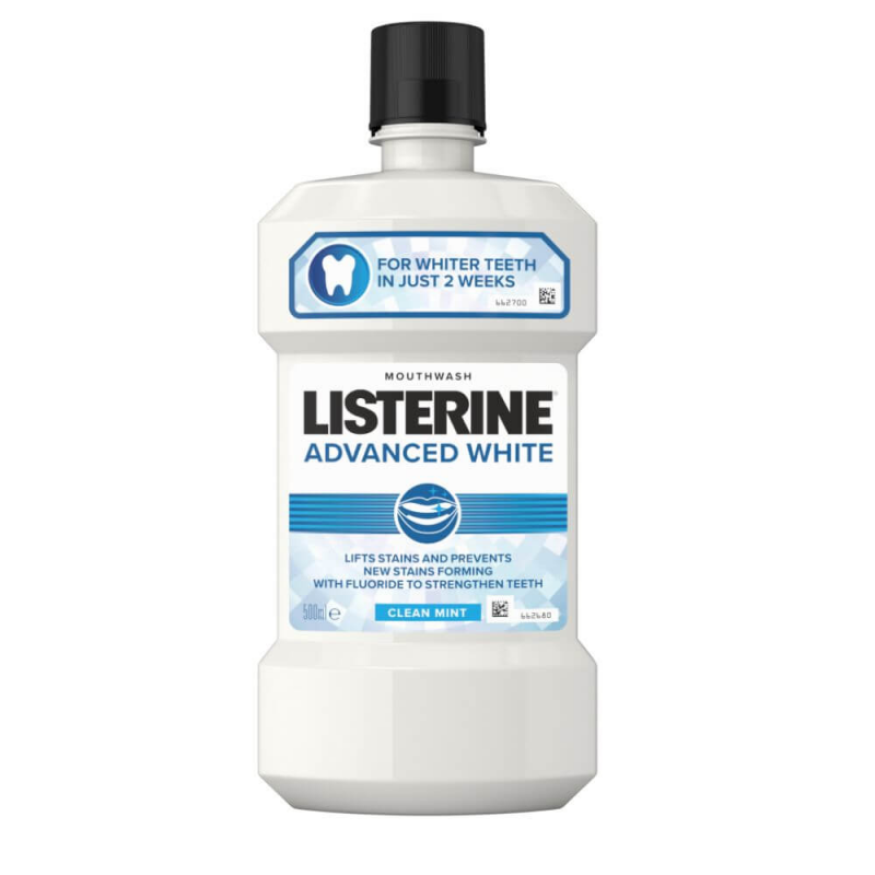  Apa de Gura Listerine Advanced White, Fara Alcool, 500 ml 