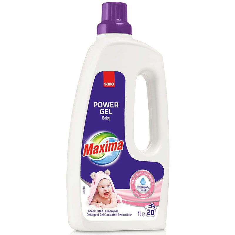  Detergent gel concentrat pentru rufe Sano Maxima Power Gel Baby,20 spalari, 1 l 