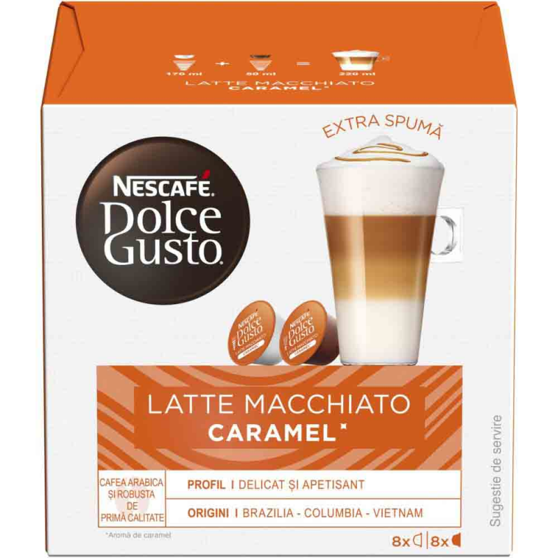  Capsule Nescafe Dolce Gusto Caramel Macchiato, 16 Capsule, 145,6 g 