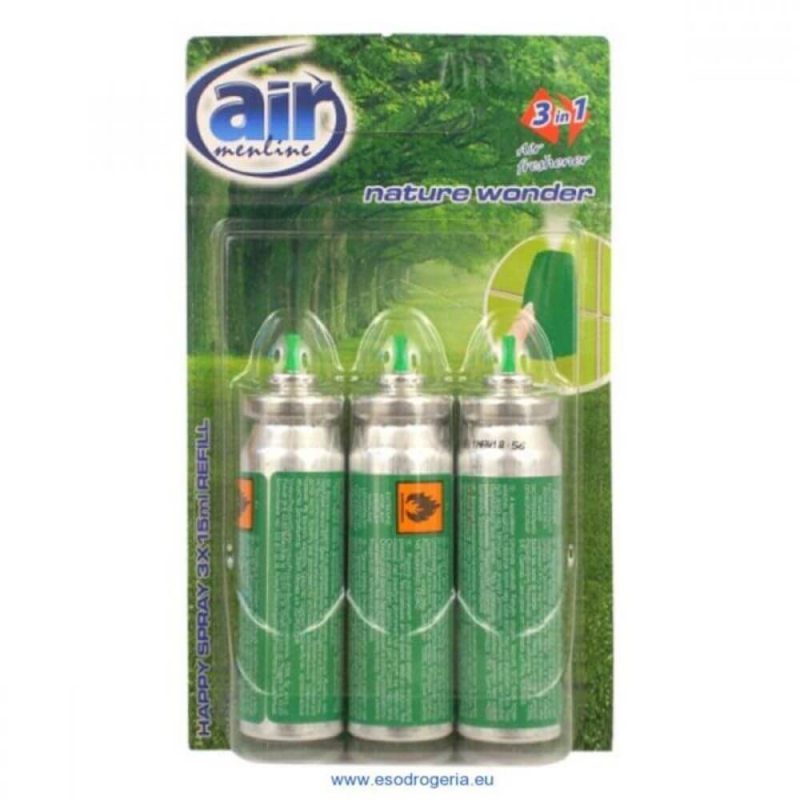  Rezerve Odorizant Spray AIR Nature Wonder, 15 ml, 3 Buc/Set 