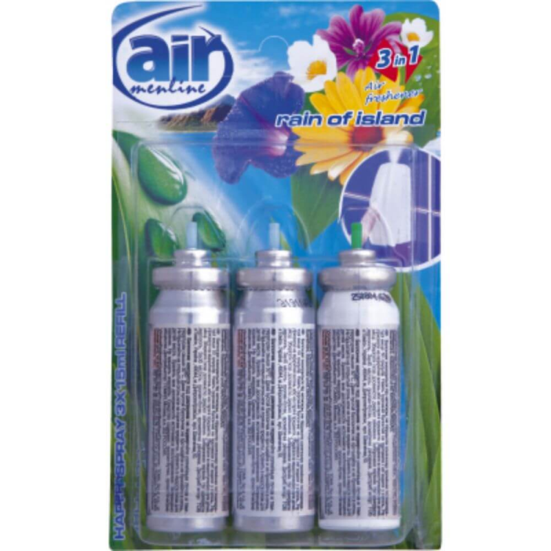  Rezerve Odorizant Spray AIR Rain of Island, 15 ml, 3 Buc/Set 