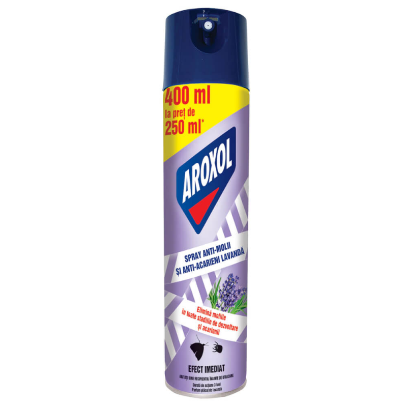  Insecticid Spray Impotriva Acarienilor si Moliilor, Aroxol, 400 ml 
