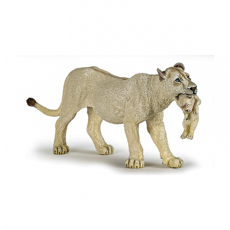 Papo figurina leoaica alba cu pui