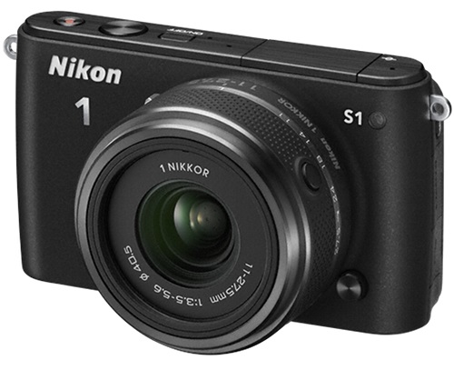  Aparat foto Mirrorless Nikon 1 S1, 10.1 MP, Black + Obiectiv Nikkor 11-27.5 mm 