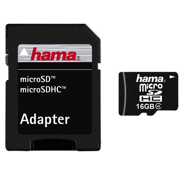  Card memorie Micro-SDHC Hama 16 GB, Class 4 + Adaptor 