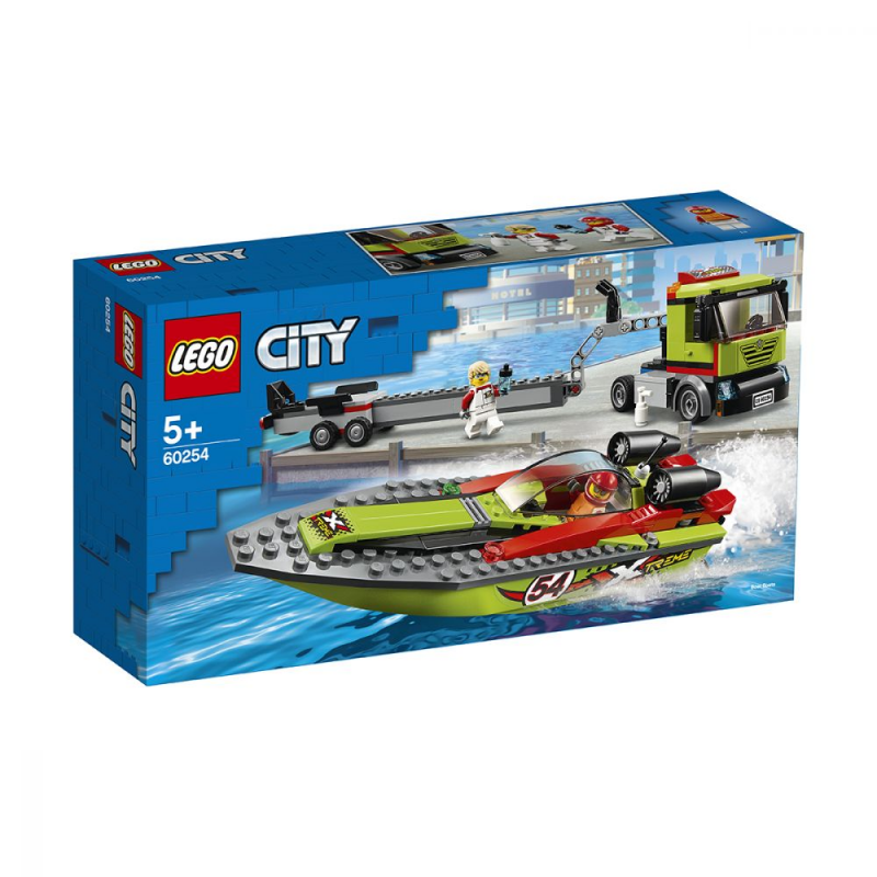 LEGO City Great Vehicles - Transportor de barca de curse 60254