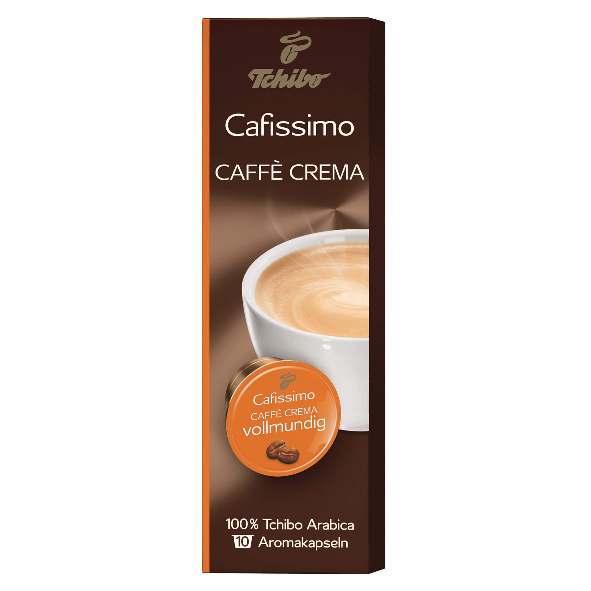  Capsule Tchibo Cafissimo Caffe Crema Vollmundig, Cafea cu aroma de caramel, 10 Capsule, 80 g 