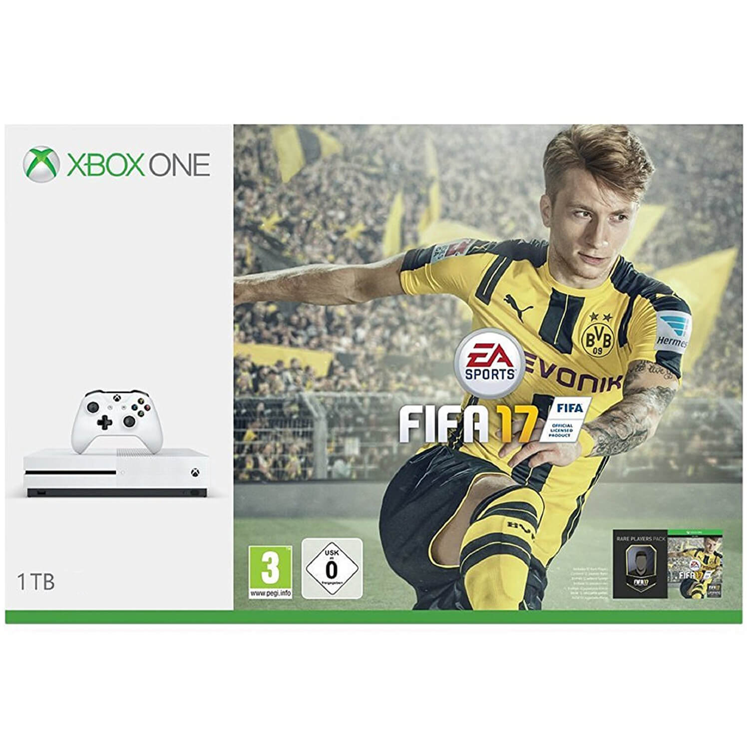Consola Microsoft Xbox One Slim 1TB, Alb + FIFA 17