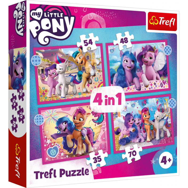 Puzzle Trefl 4 in 1 - My Little Pony, Poneii colorati, 35/48/54/70 piese