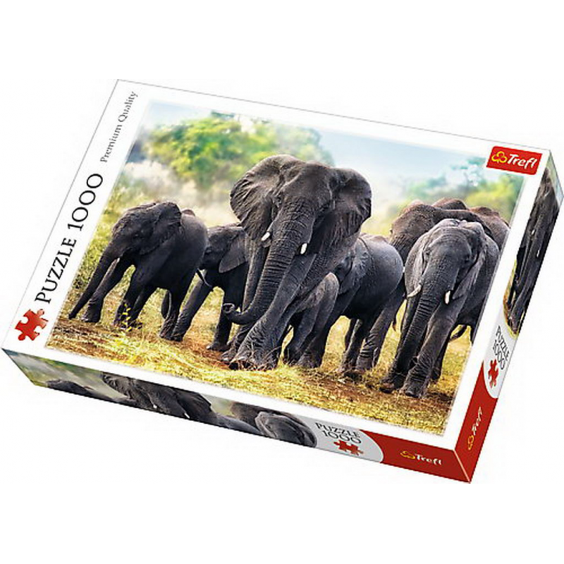 Puzzle Trefl, Elefanti africani, 1000 piese