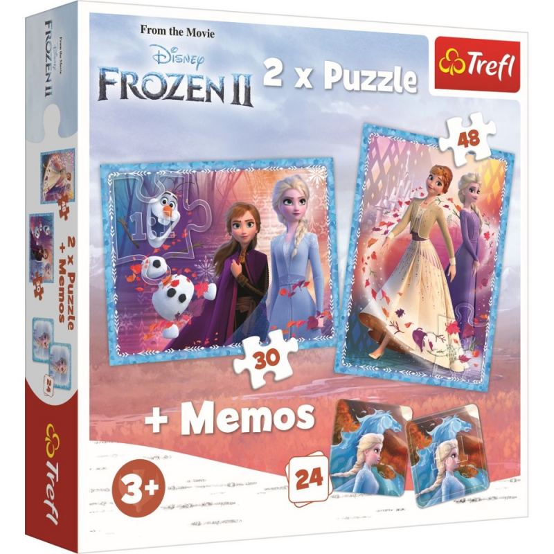 Puzzle Trefl 2 in 1, Disney Frozen II - Tinutul misterios, 78 piese