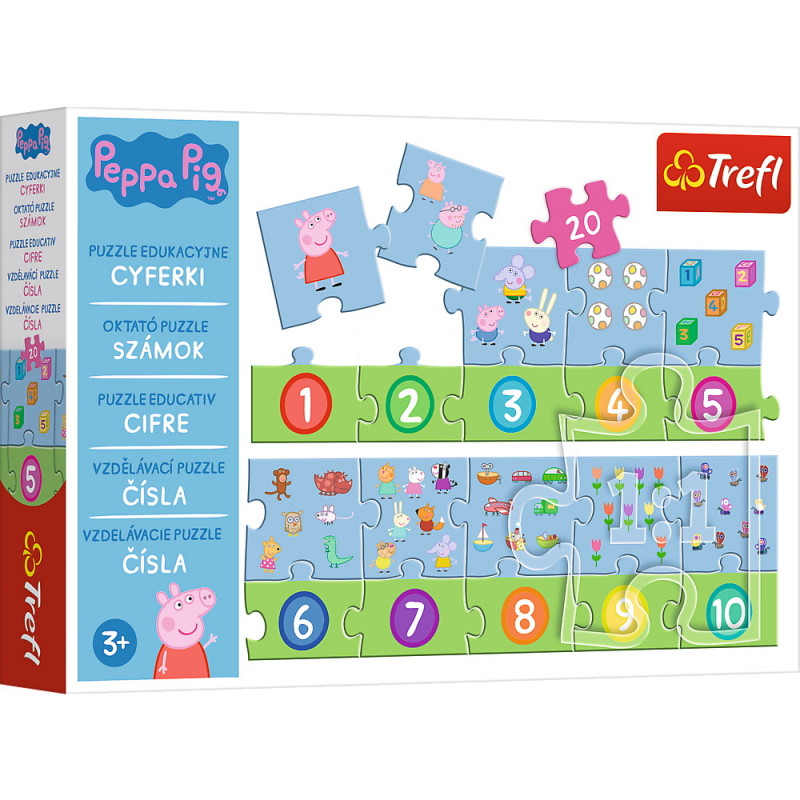 Puzzle Educativ Trefl - Peppa Pig, Cifre, 20 piese