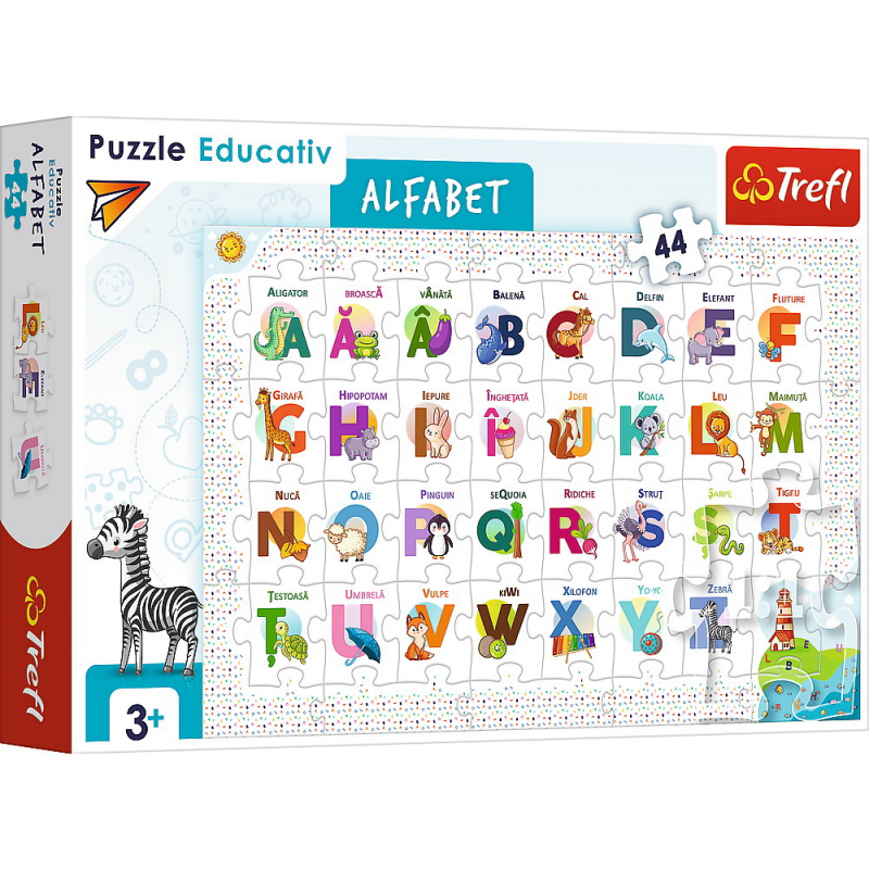  Puzzle Educativ Trefl - Alfabetul, 44 piese 