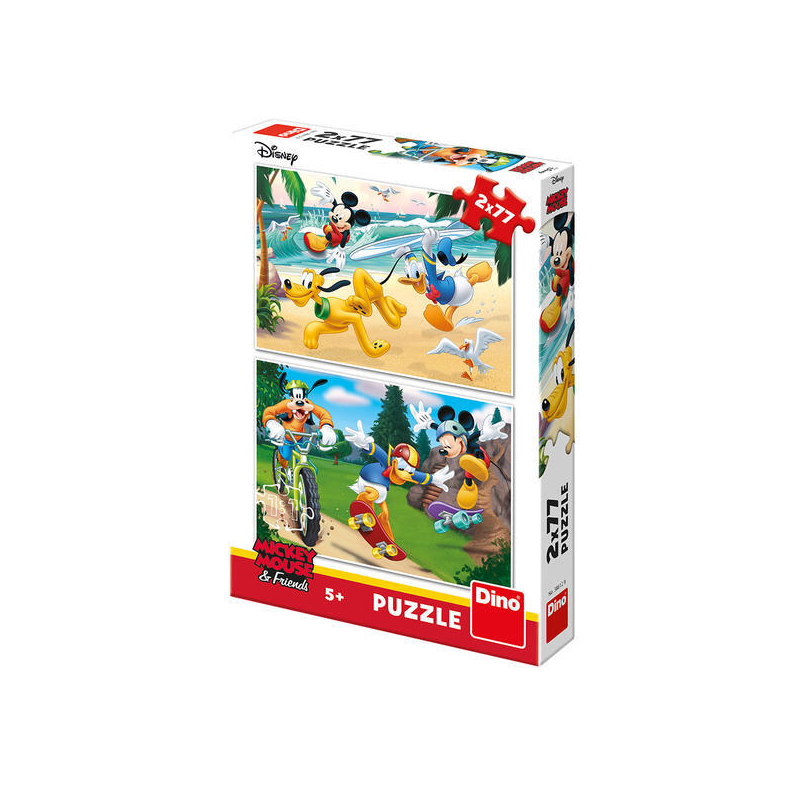  Puzzle 2 in 1 - Mickey campionul (2 x 77 piese) 