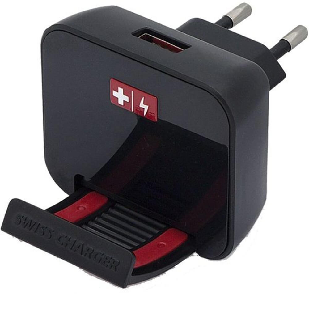 Incarcator de retea Swiss Charger, USB 1A, Universal, Negru