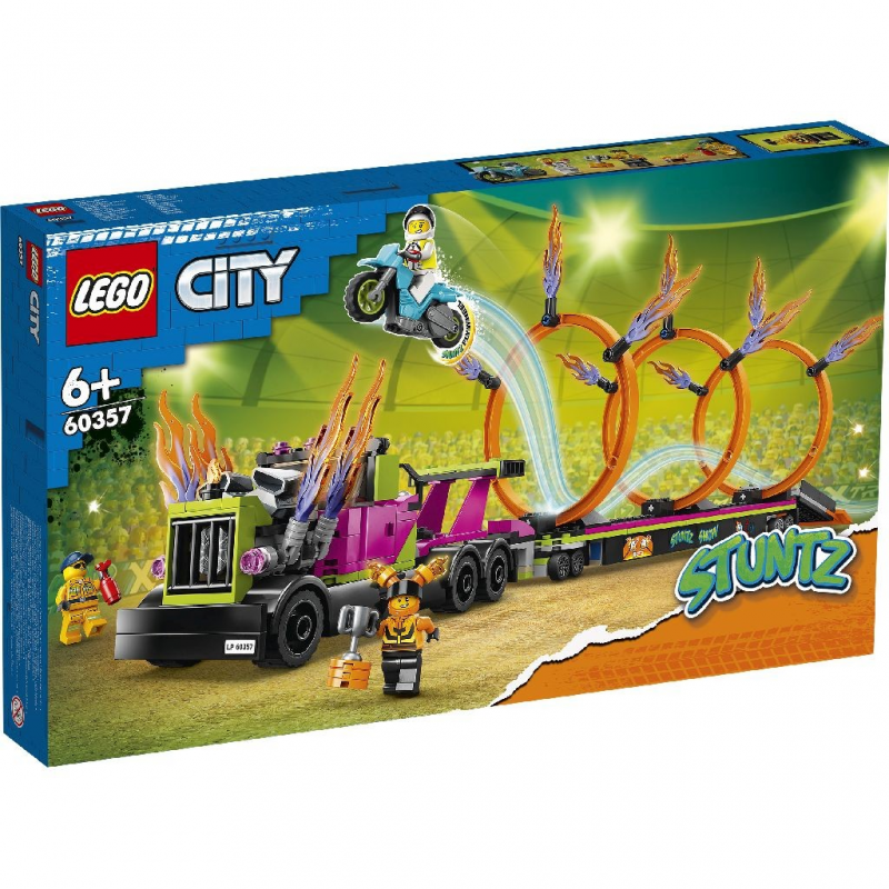 Lego City Camion De Cascadorie Si Provocarea Cercurilor De Foc 60357
