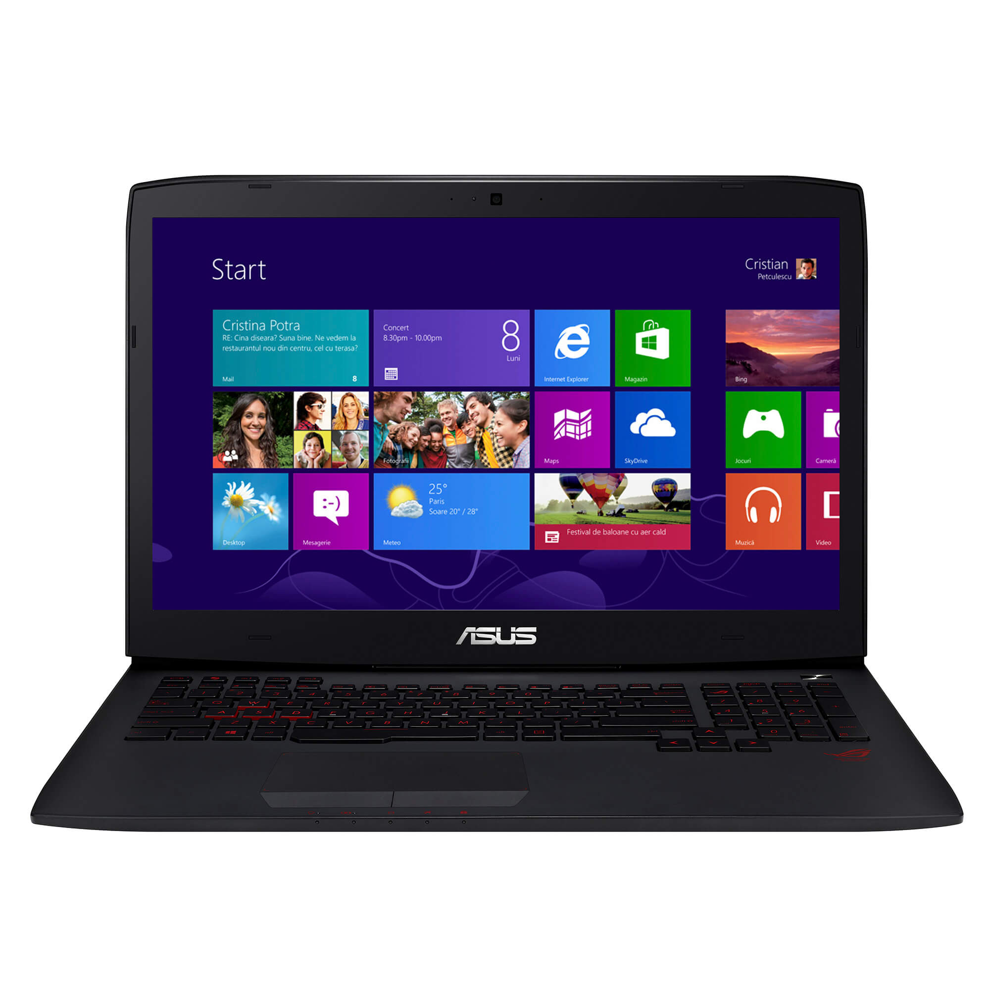  Laptop Asus G751JM-T3044H, Intel Core i7-4710HQ, 24GB DDR3, HDD 2TB + 256GB SSD, nVidia GeForce GTX 860M 2GB, Windows 8 