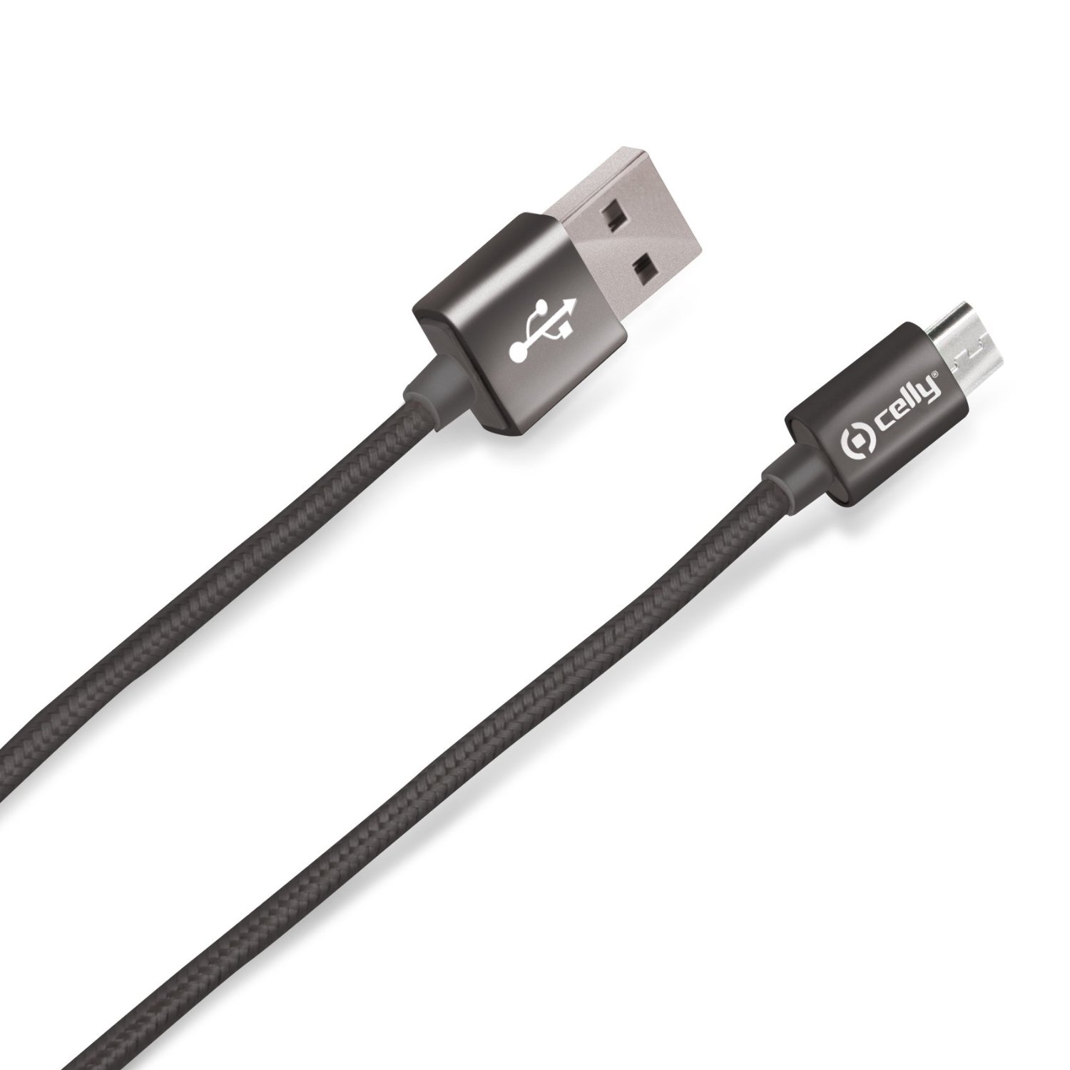  Cablu de date Celly Textil, Micro USB, Negru 