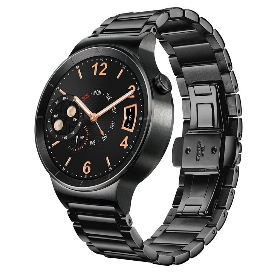 Smartwatch Huawei W1 Steel, Bratara metalica, Negru 