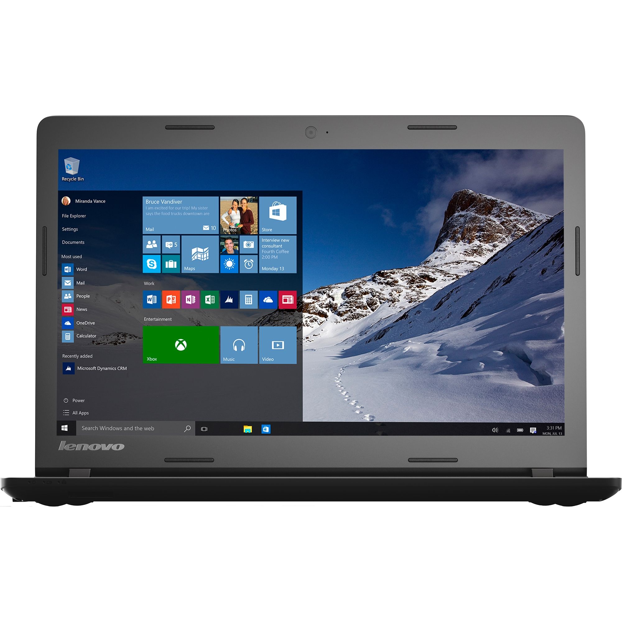 Laptop Lenovo IdeaPad 100, Intel Celeron N2840, 2GB DDR3, HDD 500GB, Intel HD Graphics, Windows 10