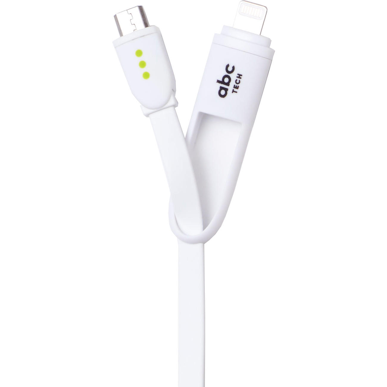 Cablu de date ABC Tech 128904, USB la Micro USB, Lightning, Alb