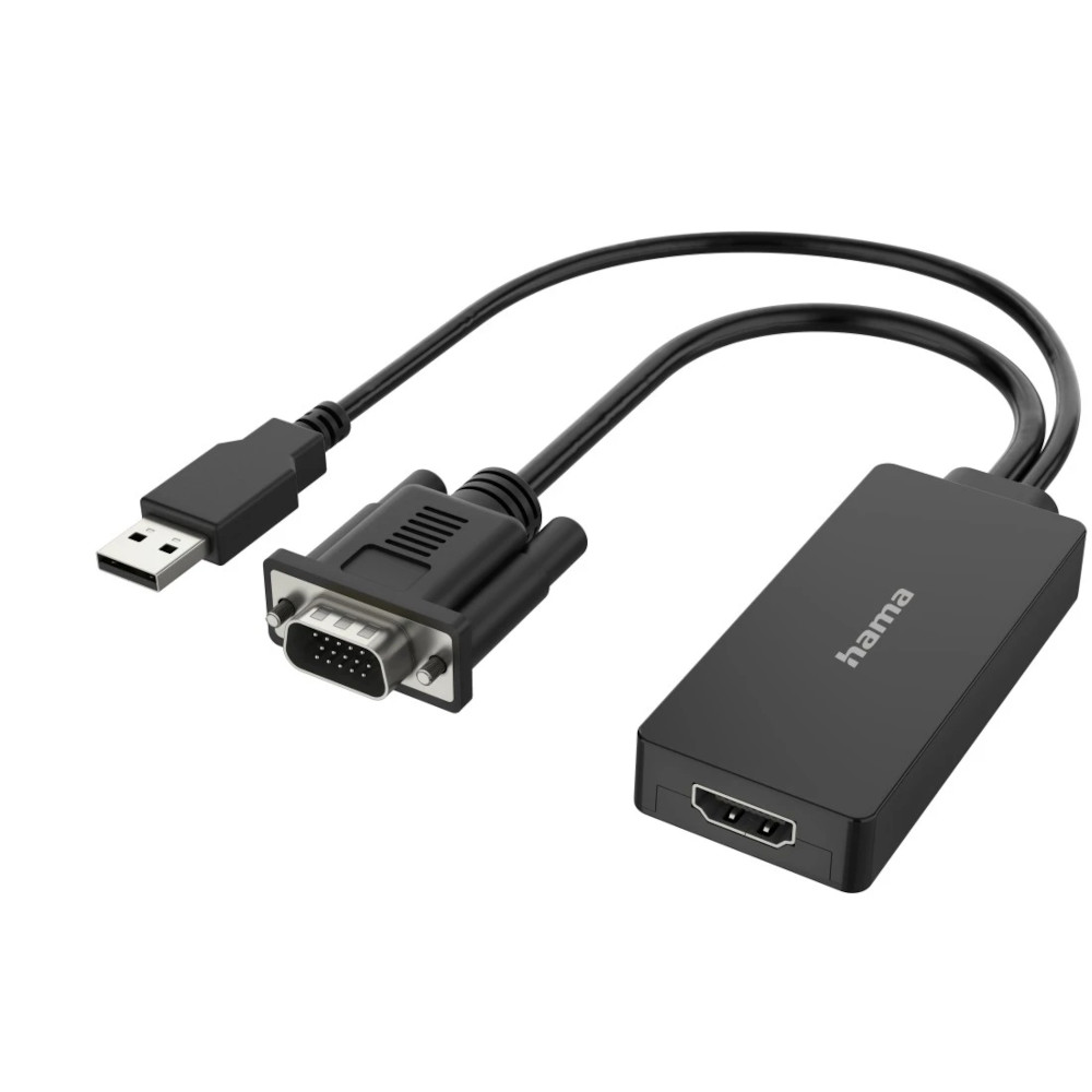 Adaptor video Hama 200342, VGA + USB, HDMI, Full HD