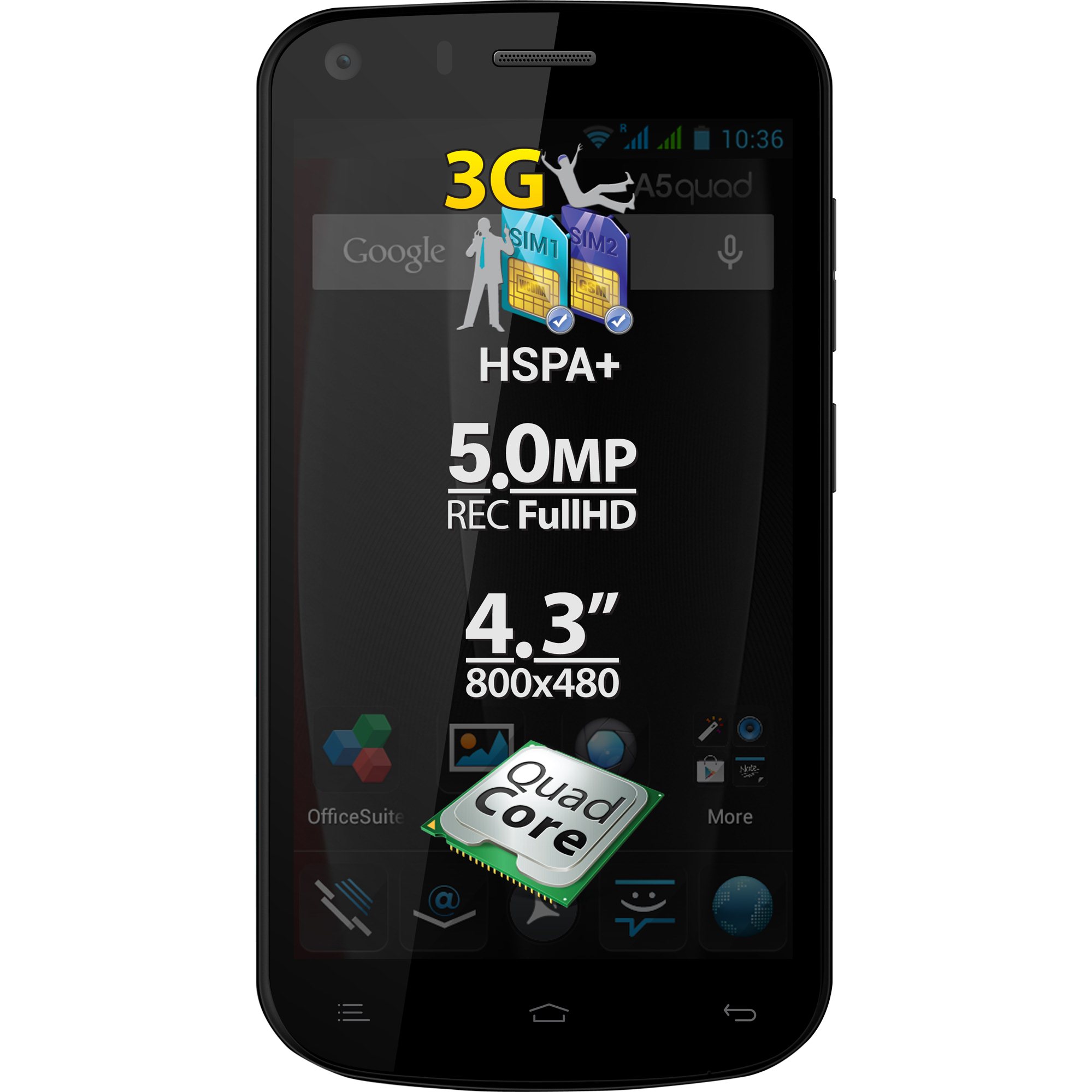  Telefon mobil Allview A5 Quad, 4GB, Dual SIM, Negru 